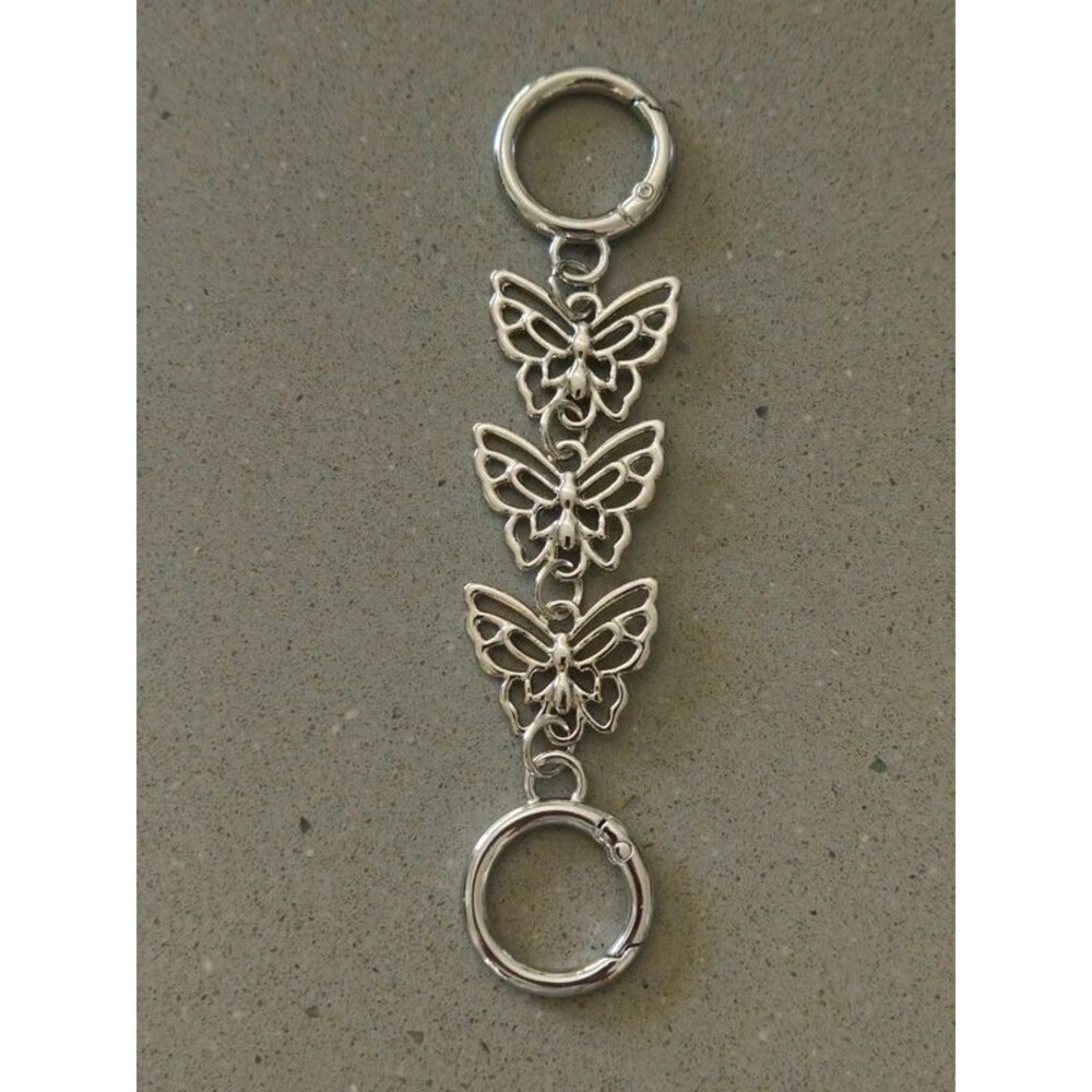 Silver Tone Butterfly Purse Strap Extender Handbag Handle Extension